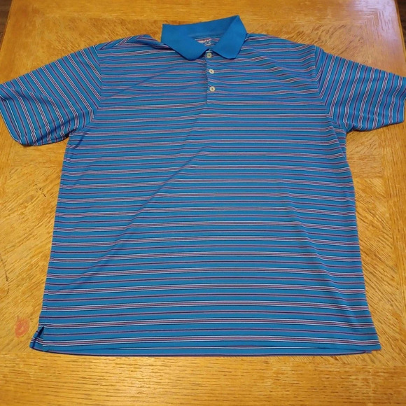 Nike Golf Men's Extra Large Blue Striped Dri-Fit Polo Shirt. - Picture 2 of 7